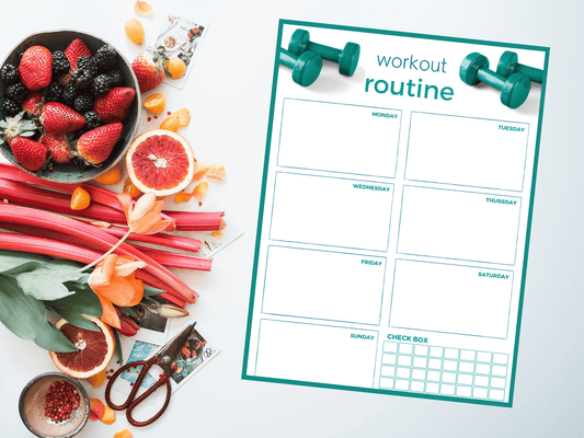 Easy Workout Planner weekly monthly Printable