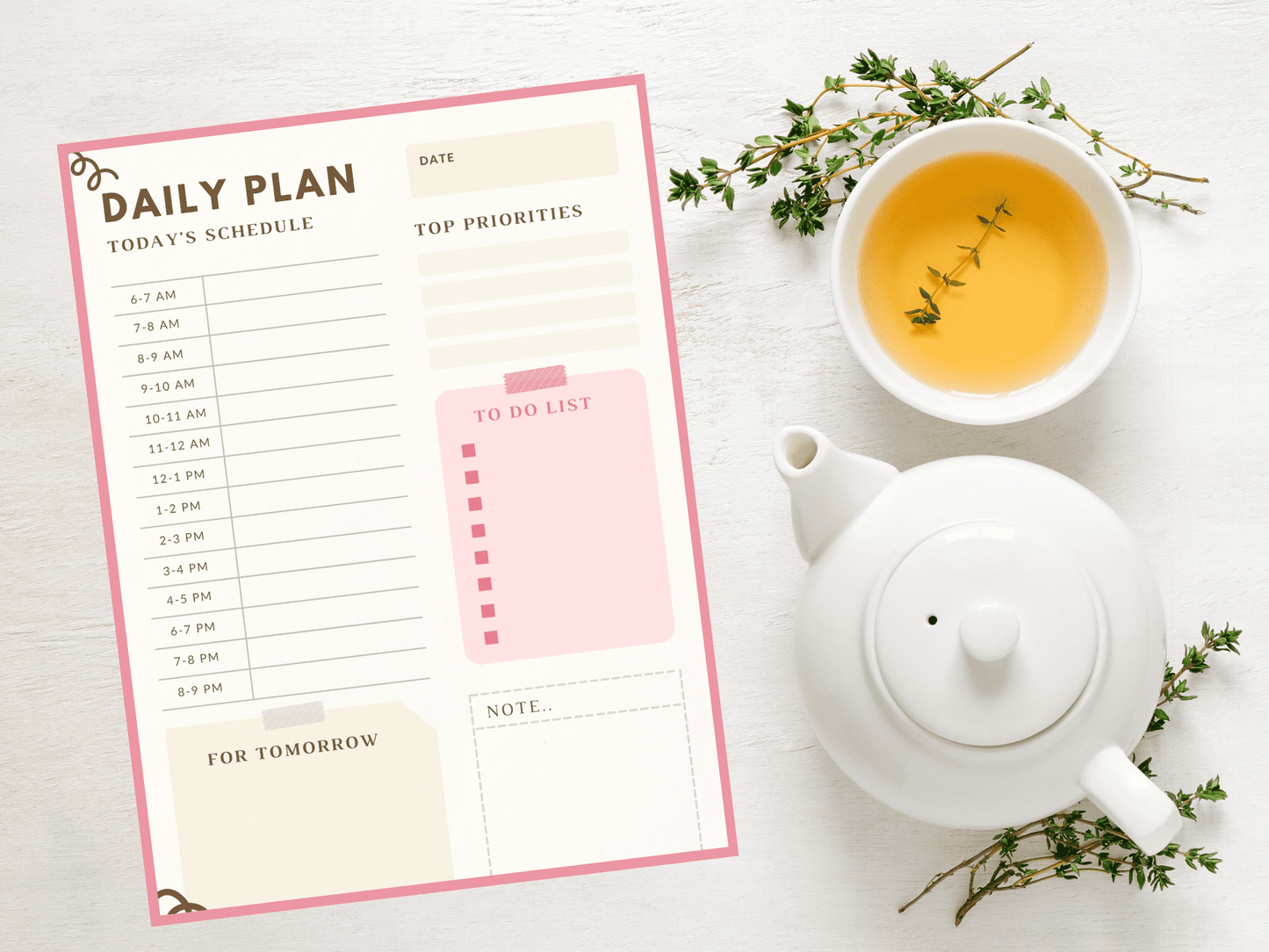 Every day Planner for 2022, Printable Planner