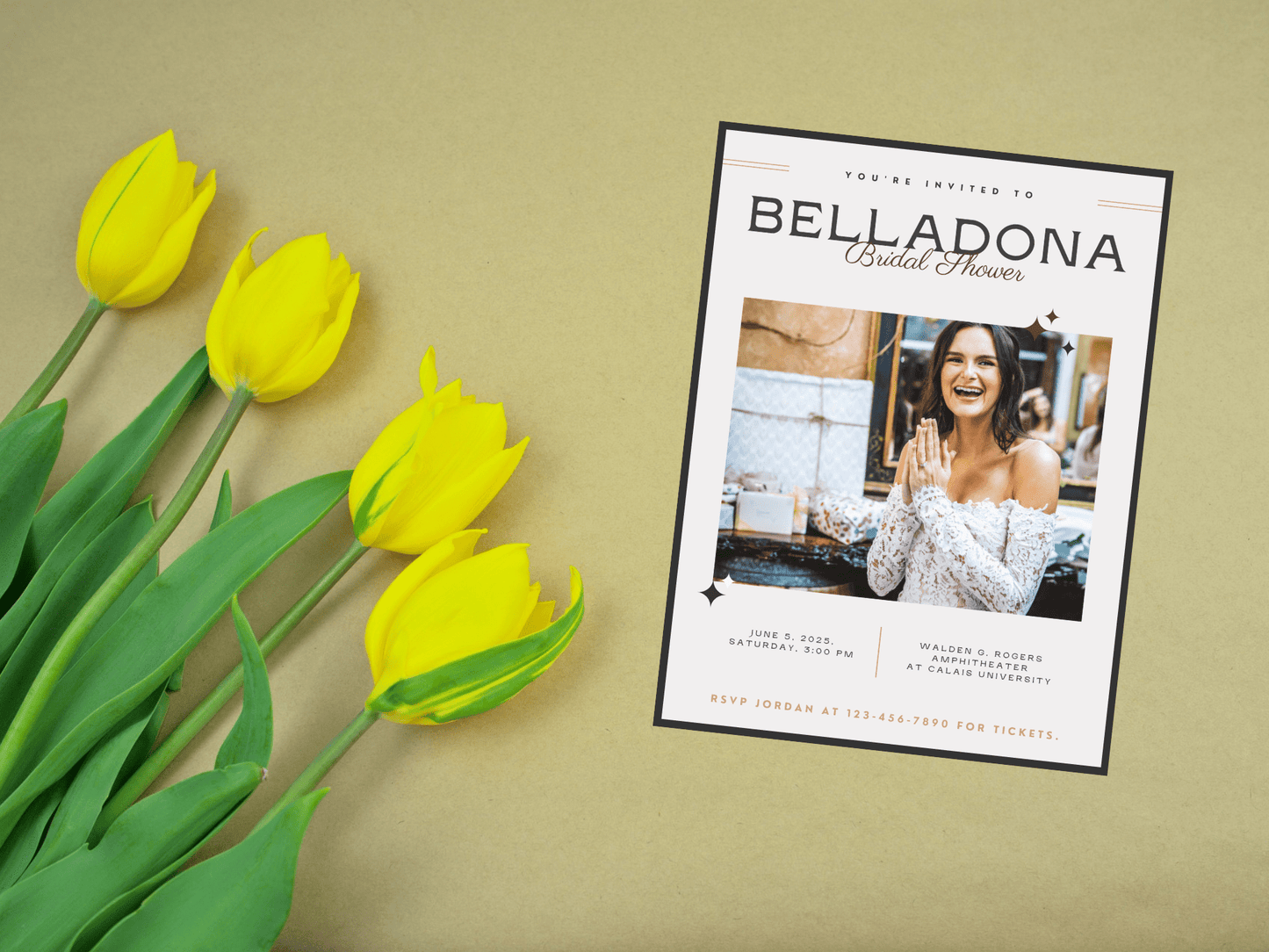 Belladona Night Bridal Shower Invitation Template